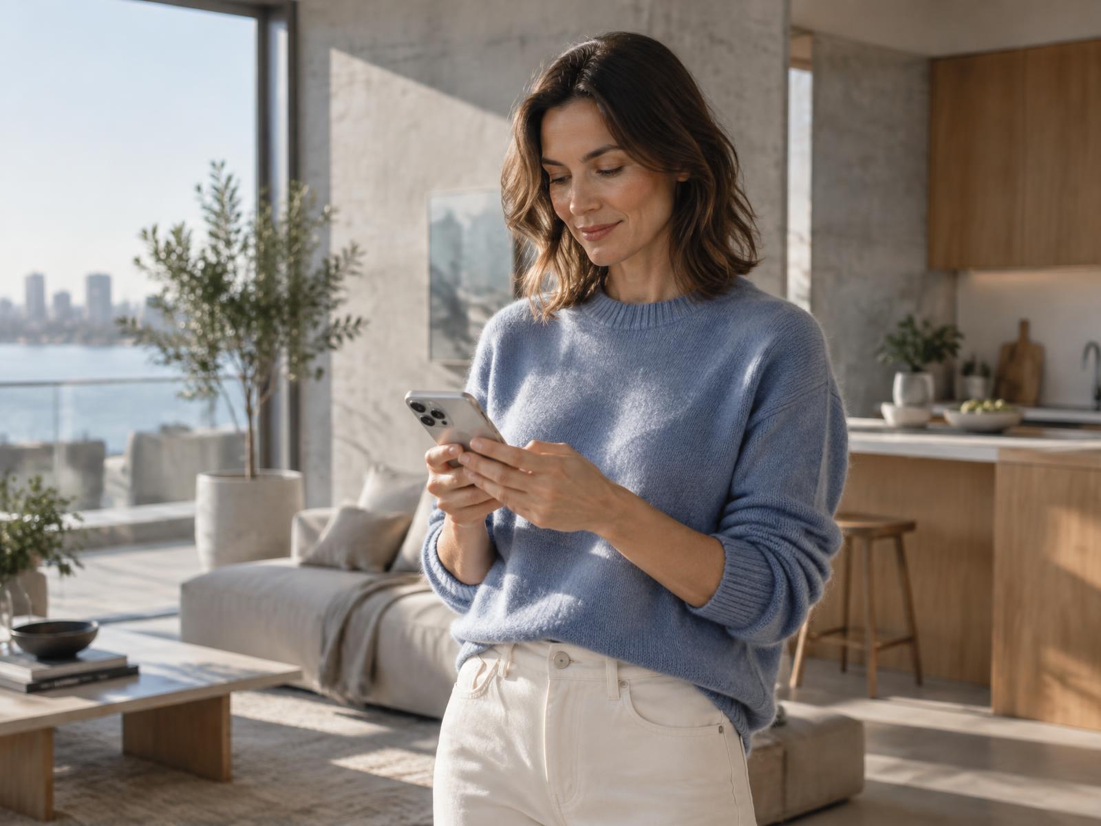 Woman reviewing her health plan at home
